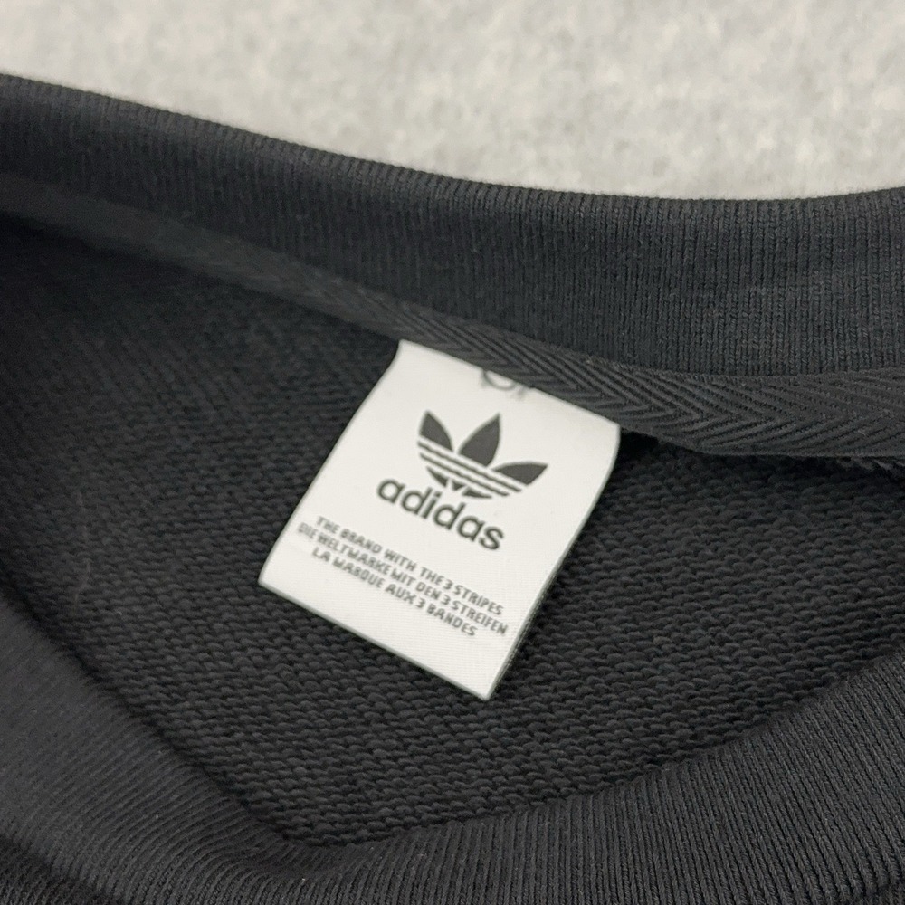 adidas Black Crewneck Sweatshirt with Multicolor Trefoil Motif - Picture 3 of 10